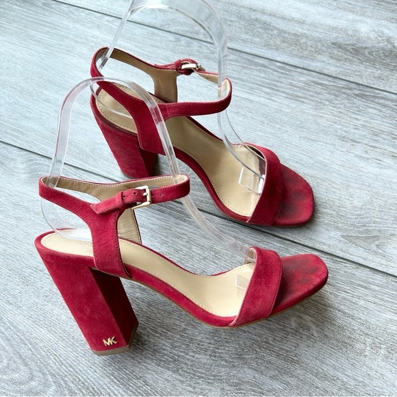Michael KORS Francine Block Heel Strappy  Sandal in scarlet - Picture 1 of 15